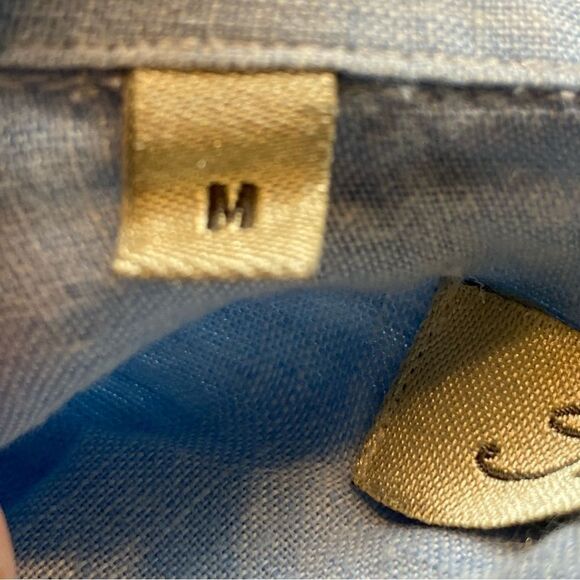 Peter Millar Light Blue 100% Linen Long Sleeve Button Down Shirt Size Medium - Picture 4 of 11